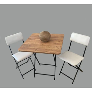 Masa Sandalye Katlanır Bistro Takımı 60CM Kare