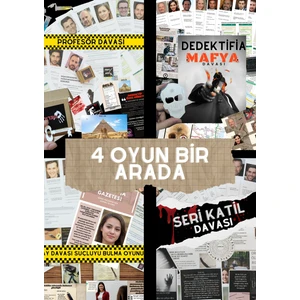 4 Farklı Cinayet Davası Bir Arada, Çözülememiş Davalar Serisi, Kutulu Kampanyalı Dedektiflik Oyunu Dedektifiatoplukampanyalıdava