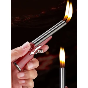 Mini Çift Alevli Tüfek Çakmak Metal Tasarım Manyetorlu Çakmak