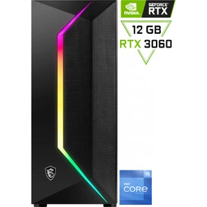 MSI Intel Core I5 12400F | RTX 3060 12 GB  | 16 GB DDR4| 1 TB M2 SSD  Cachex Gaming Masaüstü Bilgisayar