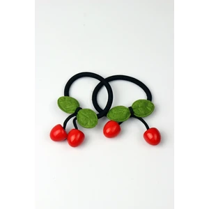 Kız Çocuk 2'li Kirazlı Lastik Toka Seti
