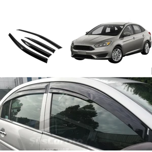 ŞüsCarOto Aksesuar Ford Focus 3 - 3.5 Sedan 2011-2017 Uyumlu Mugen Cam Rüzgarlığı Seti Piano Black 4lü Ithal