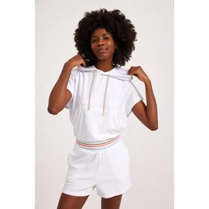 Kadın Fun Giraffe Havlu Sweatshirt Beyaz