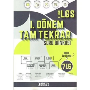 İşleyen Zeka Yayınları 8. Sınıf LGS 1. Dönem Tam Tekrar Soru Bankası İşleyen Zeka Yayınları