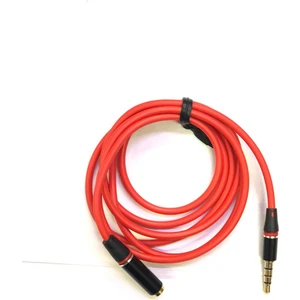 Deste Elektronik 4 Boğum 3.5mm Kulaklık Uzatma Kablosu 1.2m Kırmızı