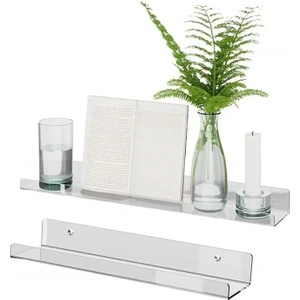 Şeffaf Pleksi Raf 20 x 10 cm - 1 Adet - 4 mm Pleksi