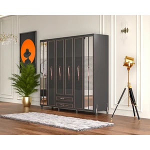 Tocco-Platin 6 Kapaklı Country Gardırop