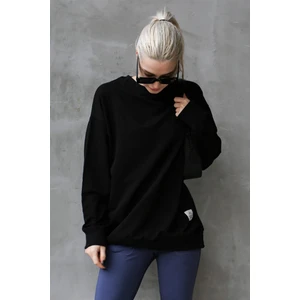 Siyah Basic Oversize Kadın Sweatshirt MG168610
