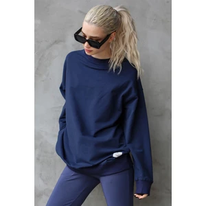 Lacivert Basic Oversize Kadın Sweatshirt MG168610