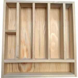 Kaşık Çatal Bıçak Organizer Dogal Ahşap Çekmece Içi Kaşıklık 7 Bölmeli Düzenleyic 28X30 cm