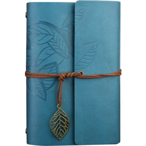 Yaratıcı Retro Sonbahar Yaprakları Desen Gevşek Yaprak Seyahat Günlüğü Dizüstü, Boyutu: M (Mavi) (Yurt Dışından)