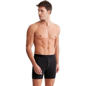 Legend Çift Düğmeli Uzun Erkek Siyah Boxer