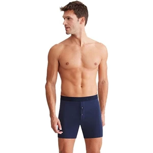 Legend Çift Düğmeli Uzun Erkek Lacivert Boxer
