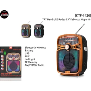 KTF-1420 Işıklı 3’’ Bluetooth Hoparlör (Siyah)