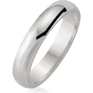 Stil Love 4 mm Düz Bombeli Gümüş Alyans