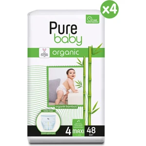 Pure Baby Organic Bambulu Külot Bebek Bezi 4 Numara 48'li x 4 Adet (192 Adet Bez)