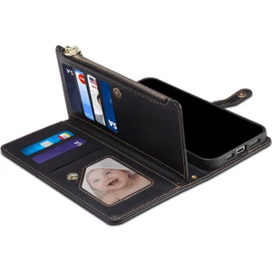 Samsung Galaxy S22 Ultra 5g Deri Foli Flip Cover Rfıd Engelleme Cüzdanı Stand Ile (Yurt Dışından)