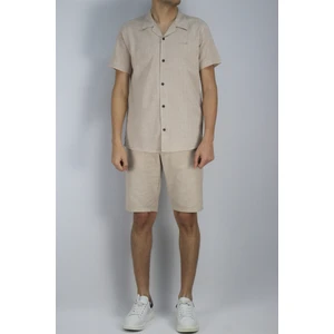 Inpool Erkek Yazlık Slim Fit Pamuk Keten Gömlek