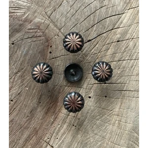 Çiçek Kabara Raptiye Koltuk Kapı Çivisi Antik Siyah Sarı 16MM 100'lü