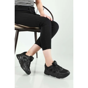 KAFKASLAR AYAKKABI Ortopedik Kalın Taban Düz Renk Bayan Sneakers Spor Ayakkabı