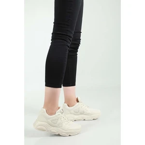 KAFKASLAR AYAKKABI Ortopedik Kalın Taban Düz Renk Bayan Sneakers Spor Ayakkabı