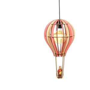 Hü Ma Tasarım ve Aksesuar Çocuk Genç Odası Için Doğal Ahşap Mdf 3D Puzzle Lazer Uçan Balon Avize - Biblo Ampul Dahil Değildir