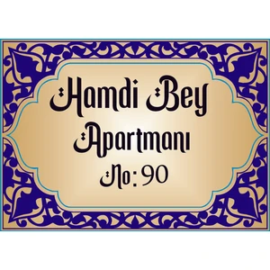 Apartman Kapısı Isim Levhası Parlak Aliminyum Levha