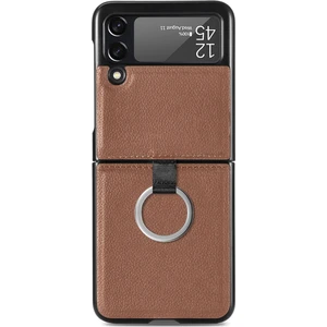 Samsung Galaxy Z Flip3 Için Litchi Desen Katlama Kılıfı 5g Kahverengi (Yurt Dışından)