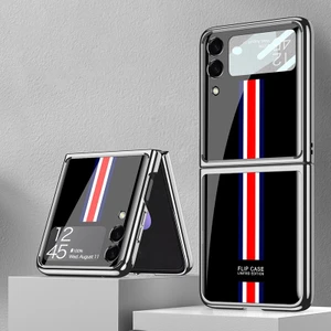 Samsung Galaxy Z Flip3 5g Için Gkk Kaplama Cam Telefon Kılıfı Özel Siyah (Yurt Dışından)
