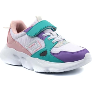 Tokyo Beyaz Mor Cırtlı Anatomik Kız Çocuk Spor Ayakkabı