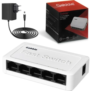 Ethernet Swıtch Hub 5 Port 10/100MBPS Gabble GAB-SWC05