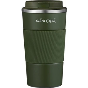 304 Pazlanmaz Çelik 500 ml Kaydırmaz Lastikli Termos Bardak Mug Isme Özel