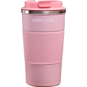 304 Pazlanmaz Çelik 500 ml Kaydırmaz Lastikli Termos Bardak Mug Isme Özel