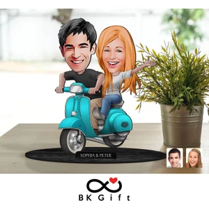 Bk Gift Kişiye Özel Sevgililer Karikatürlü Ahşap Biblo, Sevgililer Günü Hediyesi, Doğum Günü Hediyesi, Yıl Dönümü Hediyesi-99