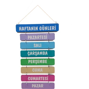 Ahşap Haftanın Günleri Panosu