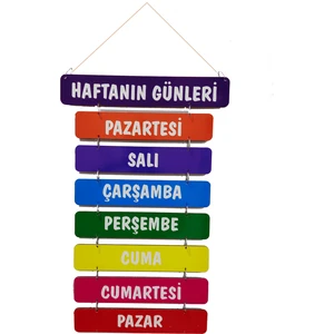 Ahşap Haftanın Günleri Panosu