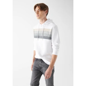 Kapüşonlu Baskılı Beyaz Sweatshirt 0610307-620