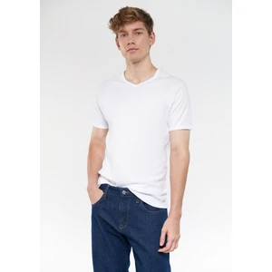 Erkek V Yaka Beyaz Basic Tişört 061313-622