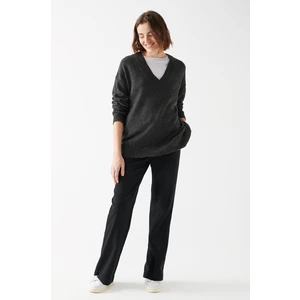 Kadın Beli Bağcıklı Siyah Pantolon 101490-900