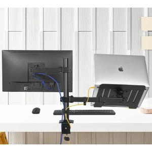 EF74 Steel Design 2-8 kg Çift Kol Asansörlü 13"-30" Monitör&10-17" Laptop Standı