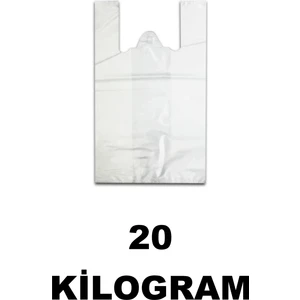 20  kg Beyaz Market Poşeti Büyük  Boy 30X56  cm Atlet Poşet