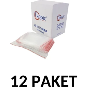 12 Paket Kilitli Torba Kilitli Poşet 5x5 cm (2000 Li)