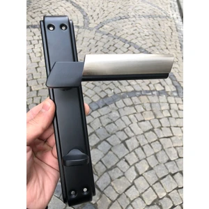 Sofuoğlu Lüx Linda Aynalı Kapı Kolu ( Wc - Banyo ) Mat Siyah - Saten Sol El Açılan