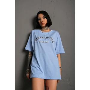 Kadın San Francisco California Baskılı Oversize T-Shirt