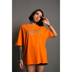 Kadın San Francisco California Baskılı Oversize T-Shirt