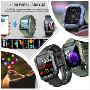Tank Watch C20  Kaya Sağlamlığında Akıllı Saat Sporcu, Izci-Dağcı-Askeri Saat, Su Geçirmez+Kordon