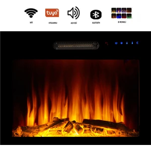 Elektrikli Şömine 70 cm 8 Renkli, Alev Sesli, Bluetoothlu ve Telefon Uygulamalı