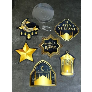 Masalsı Concept Hoşgeldin Ramazan Gold Banner,6 Adet Ramazan Özel Baskılı Balon,6'lı Ramazan Süsleri Tavan Sarkıt