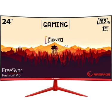 Rampage Blaze BL24R165C 24" 165Hz 1ms Csot Va Full Hd Freesync Pc Curved Oyuncu