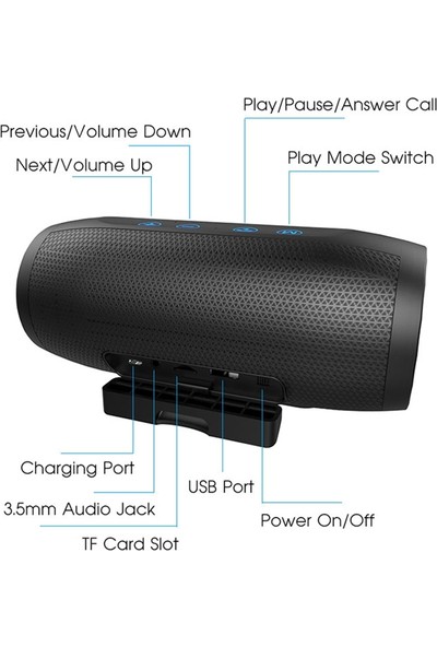 Zealot S7 Taşınabilir Akıllı Dokunmatik Stereo Bluetooth Hoparlör (Yurt Dışından)